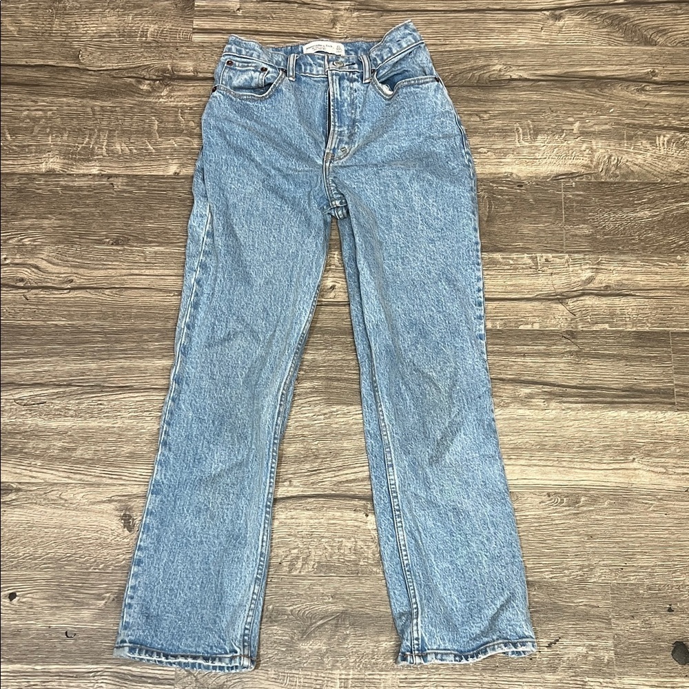 Abercrombie & Fitch Light Blue Straight Leg Jeans - Picture 1 of 5